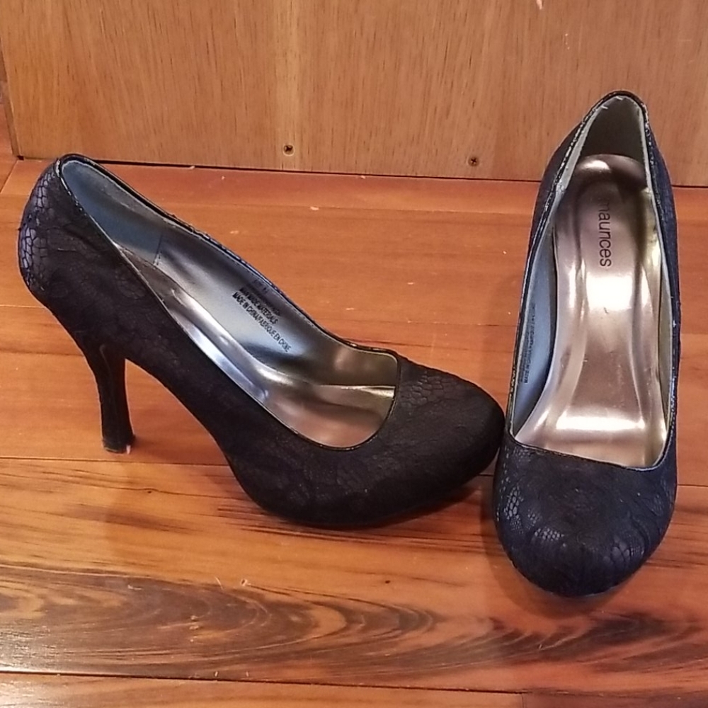 Maurices Black Lace High Heels